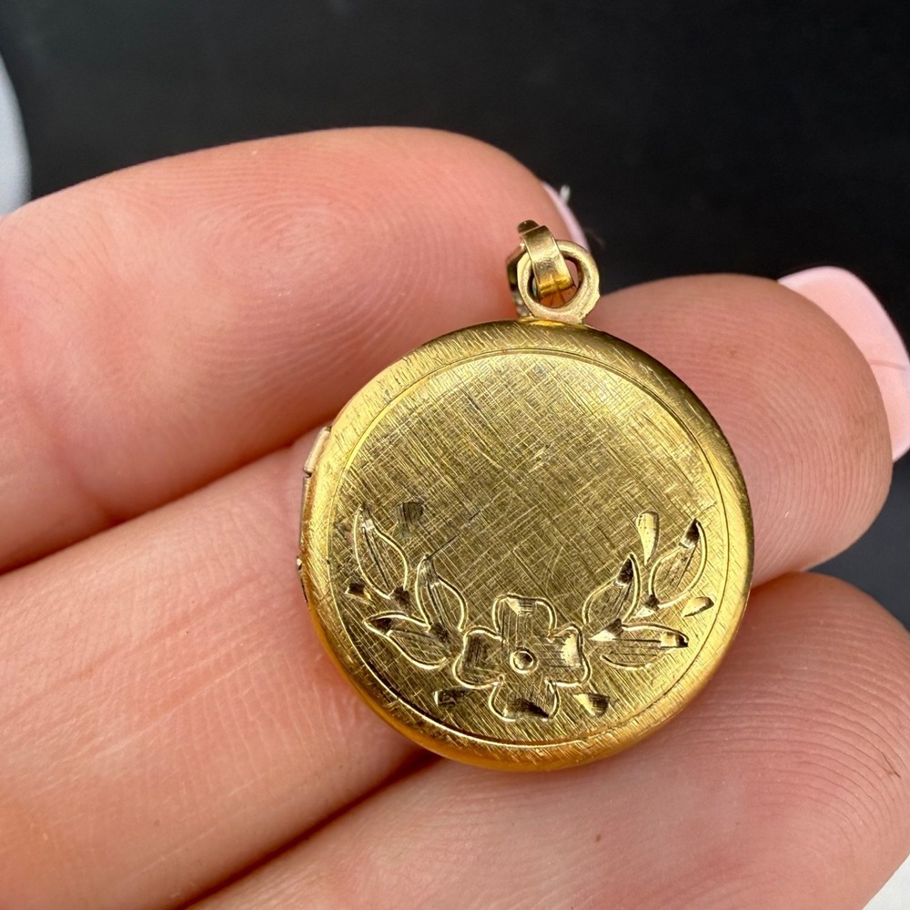 Vintage Gold Filled Locket‎ Pedant Round Flowers